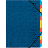 EXACOMPTA Ordnungsmappe, din A4, Karton, 12 Fcher, blau