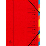 EXACOMPTA Ordnungsmappe, din A4, Karton, 12 Fcher, rot