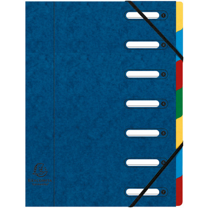 EXACOMPTA Ordnungsmappe, DIN A4, Karton, 7 Fcher, blau