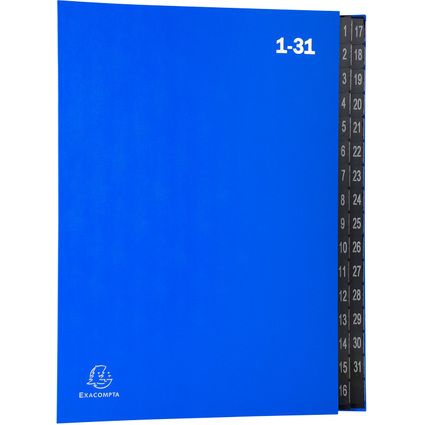 EXACOMPTA Pultordner, DIN A4, 1-31, 32 Fcher, blau