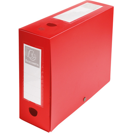 EXACOMPTA Archivbox mit Druckknopf, PP, 100 mm, rot