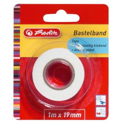 herlitz Bastelband, beidseitig klebend, 19 mm x 1 m