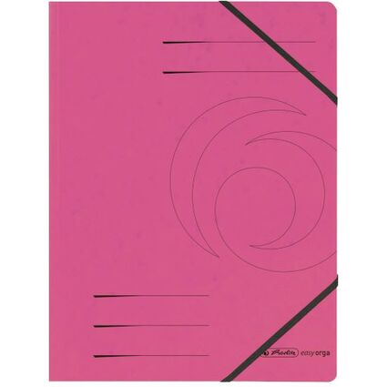 herlitz Eckspannermappe easyorga, A4, Karton, fuchsia