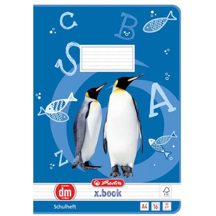 herlitz Schulheft x.book, DIN A4, Lineatur dm / liniert