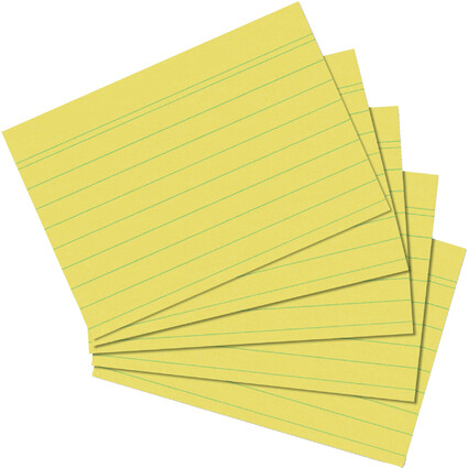 herlitz Karteikarten, DIN A5, liniert, gelb