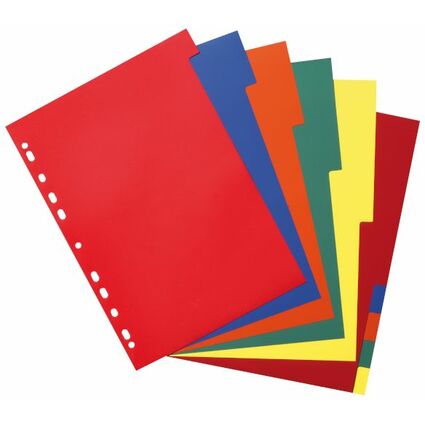 herlitz Kunststoff-Register, blanko, A4, farbig, 10-teilig