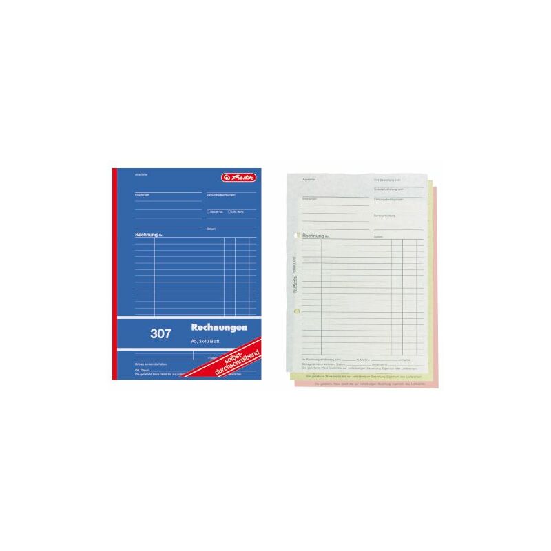 herlitz Formularbuch "Rechnung 307", DIN A5, 3 x 40 Blatt ...