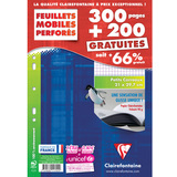 Clairefontaine feuillets mobiles perfors, A4, quadrill 5x5