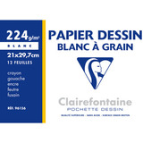 Clairefontaine zeichenpapier "Blanc  Grain", 210 x 297 mm