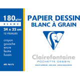 Clairefontaine zeichenpapier "Blanc  Grain", 240 x 320 mm