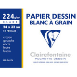 Clairefontaine zeichenpapier "Blanc  Grain", 240 x 320 mm