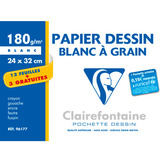 Clairefontaine zeichenpapier "Blanc  Grain", Aktionspack
