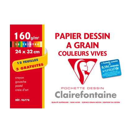 Clairefontaine Knstlerpapier " Grain", Aktionspack