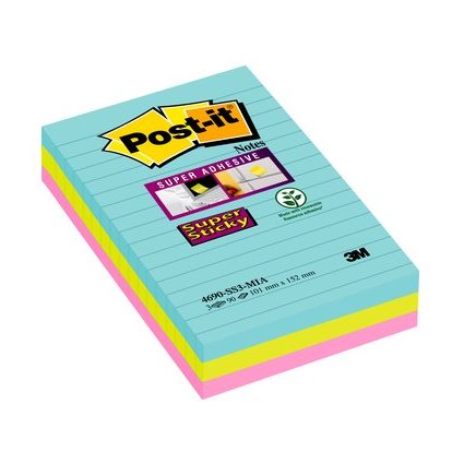 Post-it Haftnotizen Super Sticky Notes, 101 x 152 mm, Cosmic