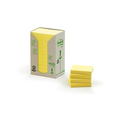 Post-it Haftnotizen Recycling, 38 x 51 mm, gelb