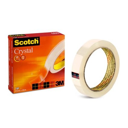 Scotch Klebefilm Crystal Clear 600, 19 mm x 66 m, Karton