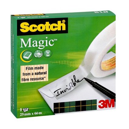 3M Scotch Klebefilm Magic 810, unsichtbar, 25 mm x 66 m