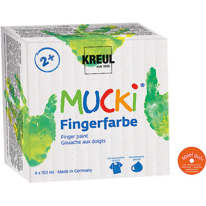 KREUL Fingerfarbe "MUCKI", 150 ml, 4er-Set