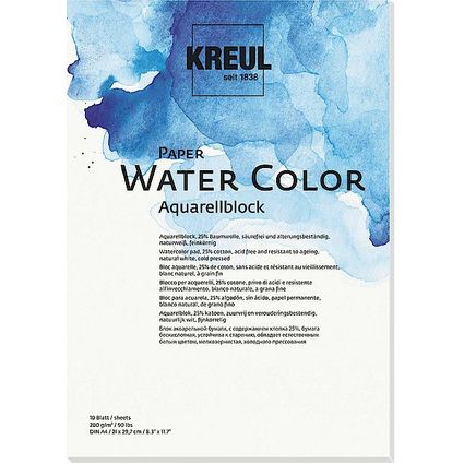KREUL Knstlerblock Paper Water Color, DIN A4, 10 Blatt