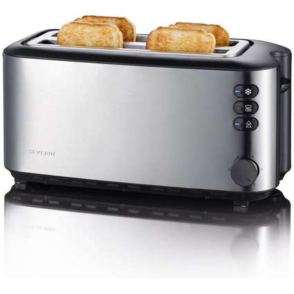 SEVERIN 4-Scheiben-Toaster AT 2509, Edelstahl / schwarz