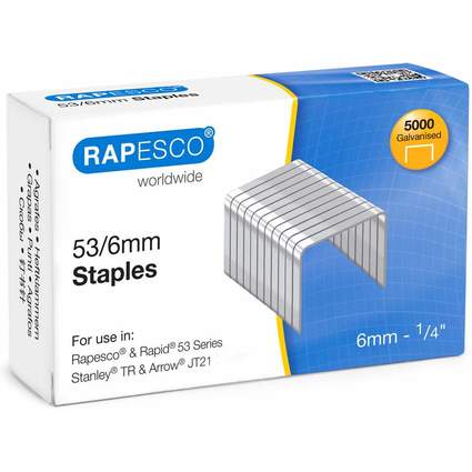 RAPESCO Heftklammern 53/6, verzinkt, 5.000 Stck