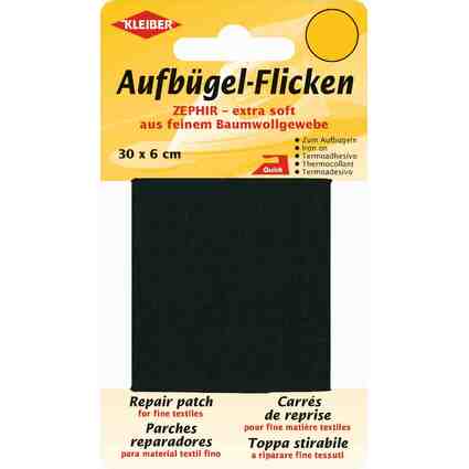 KLEIBER Zephir-Aufbgel-Flicken, 300 x 60 mm, schwarz