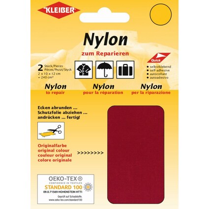 KLEIBER Nylon-Flicken, selbstklebend, dunkelrot