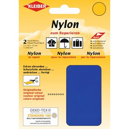 KLEIBER Nylon-Flicken, selbstklebend, kornblau