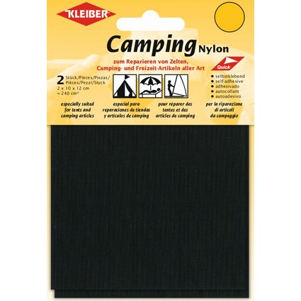 KLEIBER Camping-Flicken, Nylon, selbstklebend, schwarz