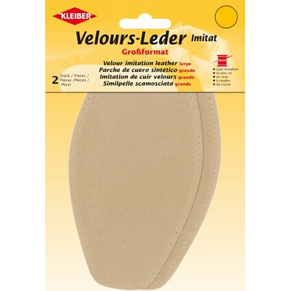 KLEIBER Velour-Leder-Imitat, 95 x 185 mm, sand